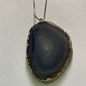 Womens Silver Chain Crystal Pendant Necklace